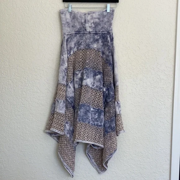 Free people mama crocheted purple tie die lace panel terry poncho - Picture 11 of 13